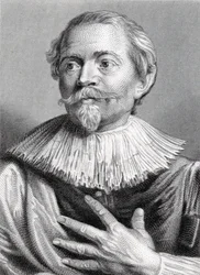 Portret van Jacob Jordaens (1593-1678) gegraveerd door Edward Francis Finden (1791-1857)